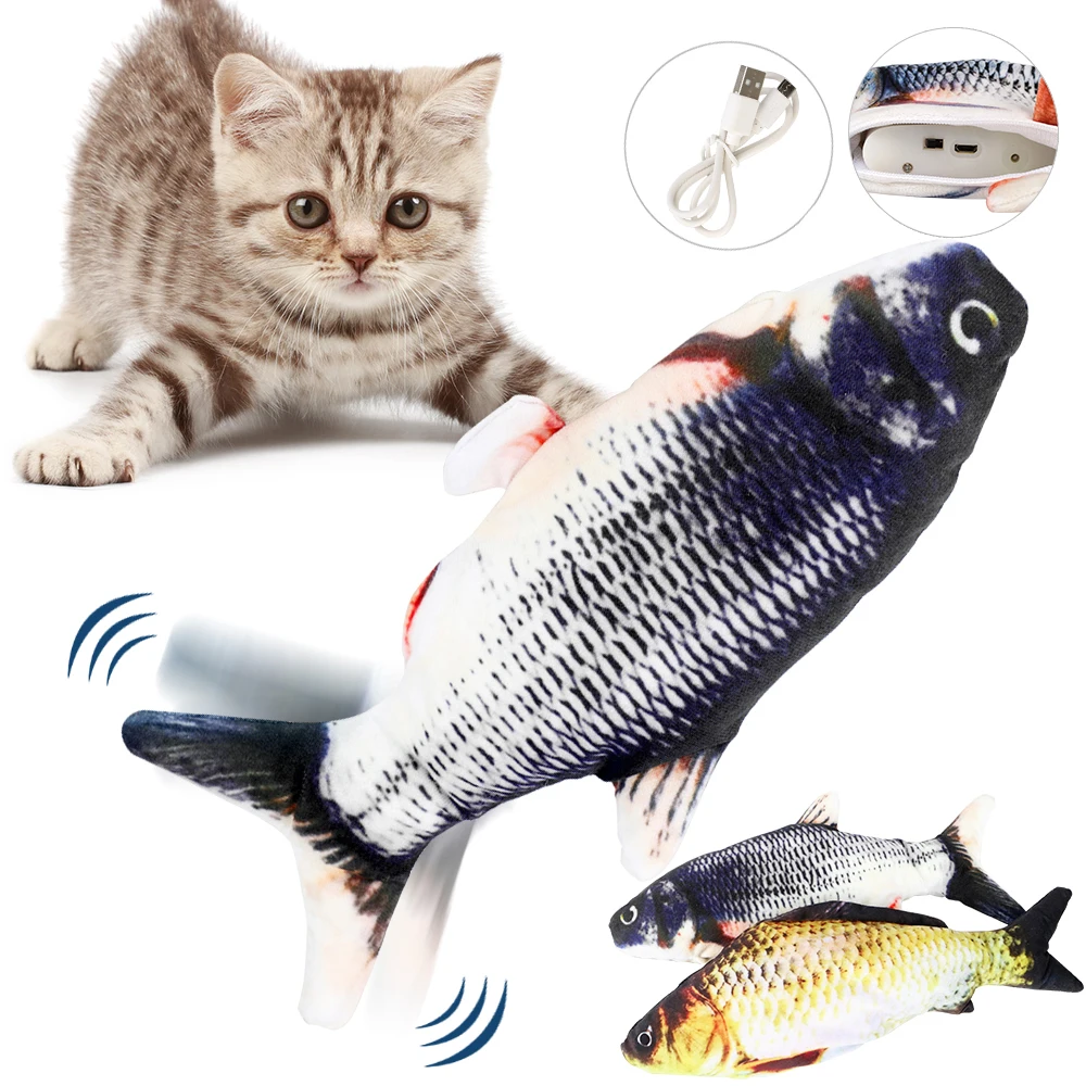 

Игрушка для домашних животных, кошек, жевательная игрушка, товары для укусов, зарядка через USB, электрическая игрушка-ваггинг, прыжок, имитация рыбы, карпа