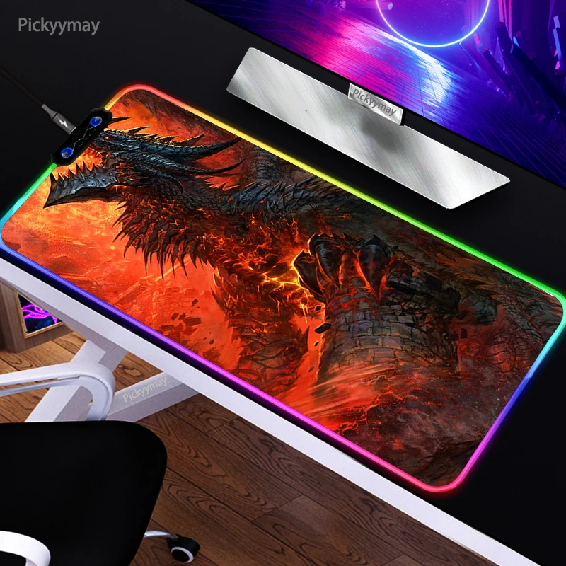Игровой коврик для мыши World Of Warcarft RGB большой Настольный скоростных геймеров