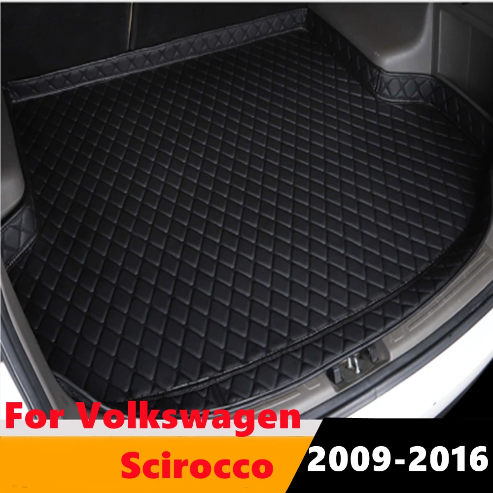 

Sinjayer Car Trunk Mat ALL Weather Tail Boot Luggage Pad Carpet High Side Cargo Liner For Volkswagen VW Scirocco 2009 2010-2016