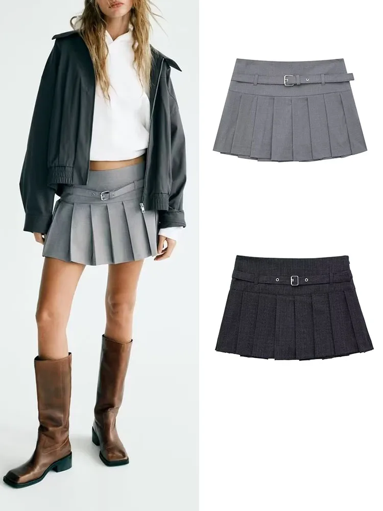 

Осеннее Новое модное женское повседневное универсальное широкое Плиссированное мини-платье со средней талией