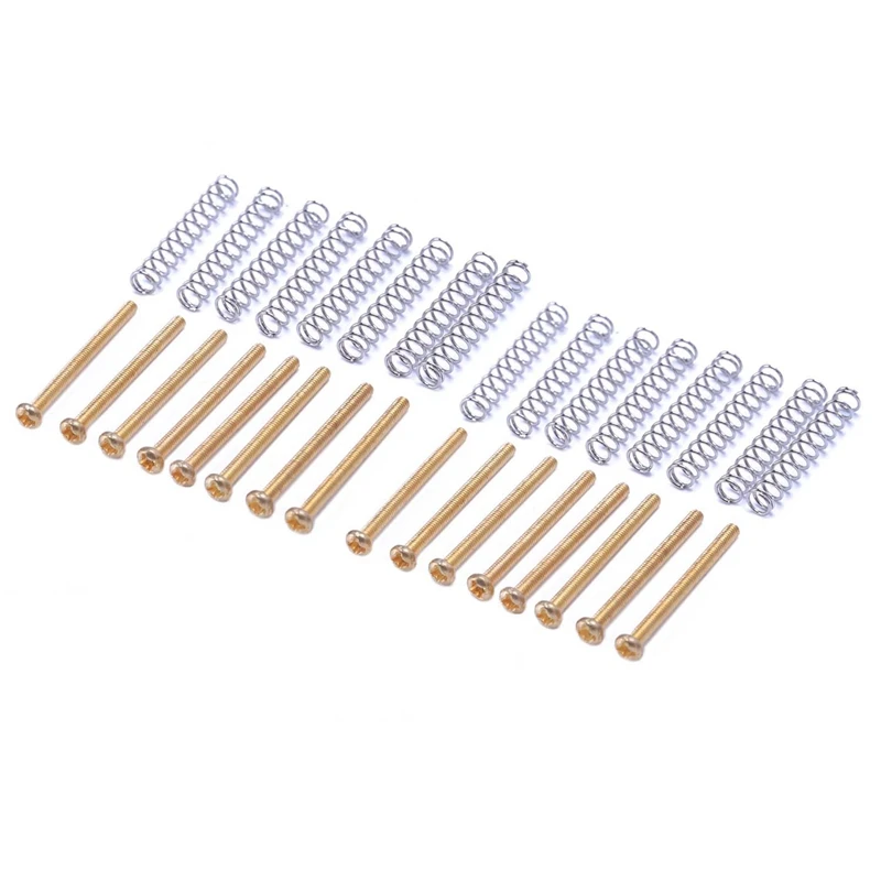 

16 Pcs M3X30MM Electric Guitar Humbucker Pickup Adjust Height Screw And Springs - Gold