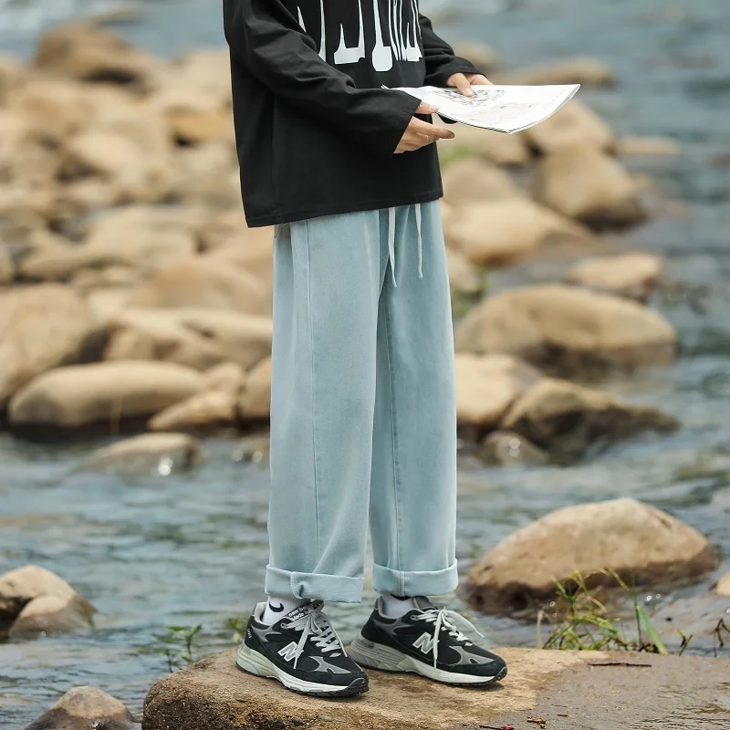 3 Colors Baggy Jeans Men Fashion Casual Wide Leg Jeans Men Streetwear Hip Hop Loose Straight Denim Pants Mens Trousers S-3XL