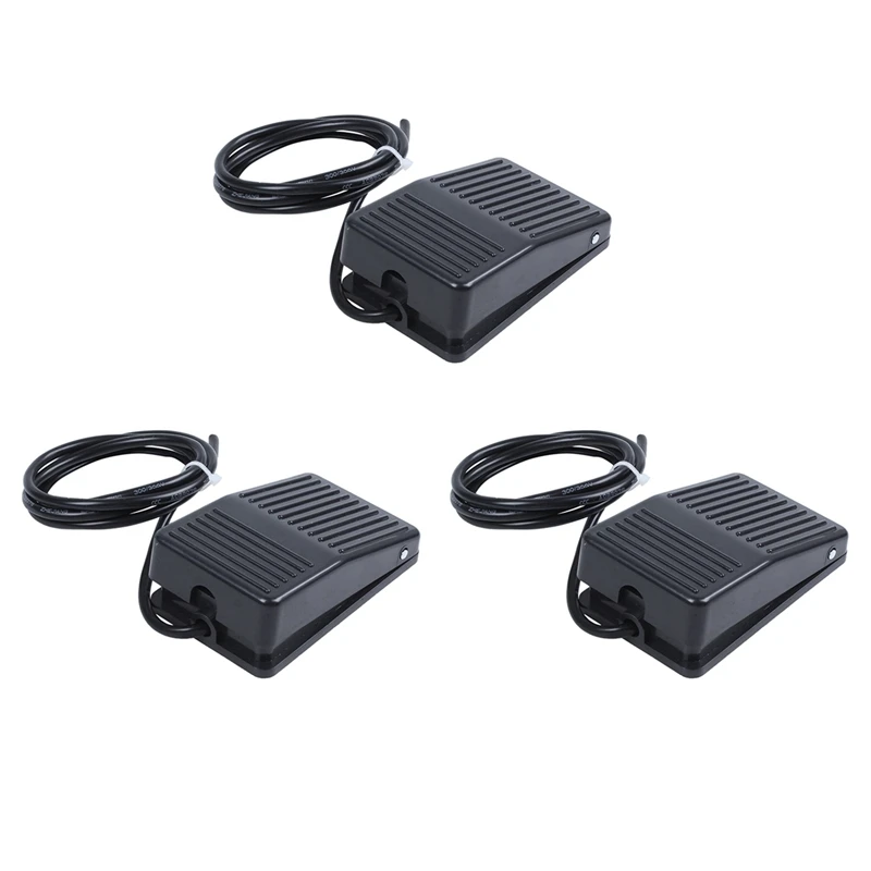 

3X AC 250V 10A SPDT NO NC Antislip Plastic Momentary Power Foot Pedal Switch Black