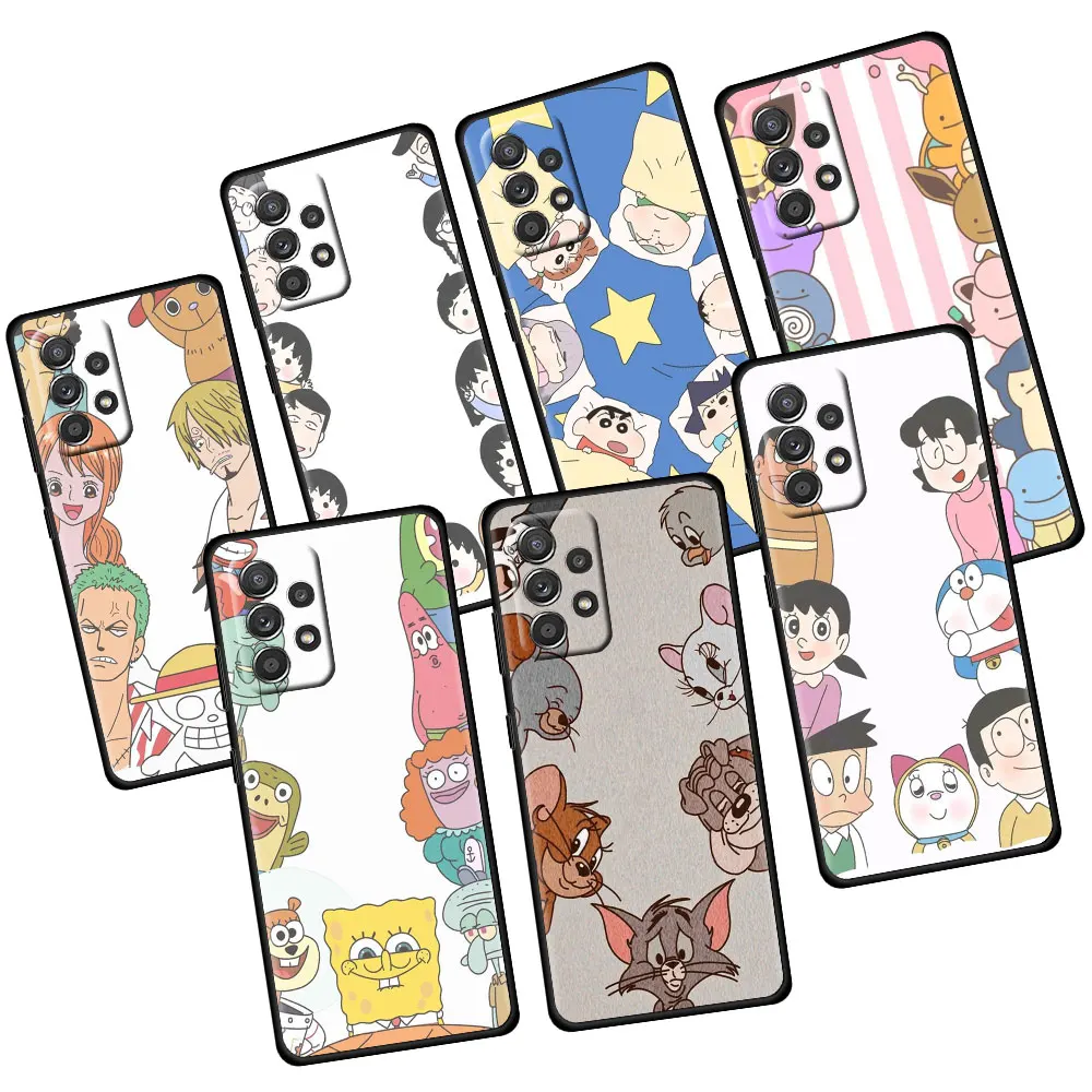 

Thin Case Coque Samsung Galaxy A50 A51 A12 A21s A32 A72 A52 5G A30 A53 A71 A52s A30s A20 A73 Celular Cartoon Pattern Silicone