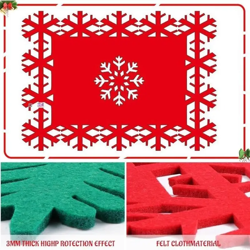 Фото H37d 12pcs Festival Weel Stable Mats Теплостойкие для рождественской ужины №4