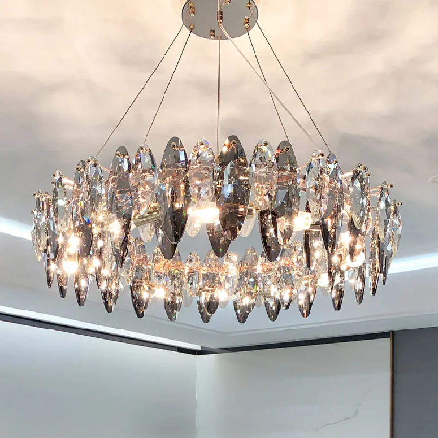 

Modern Luxury Big Crystal Chandeliers Lighting Cristal Lustre E14 LED Kitchen Island Chandelier for Living Room Dining Drop Lamp