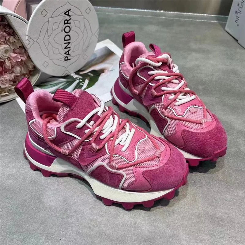 

Running Shoes Breathable Woman Sneakers Fitness Air Shoes Cushion Outdoor Brand Sports Shoes Platform Flying Woven Lace-Up Shoes