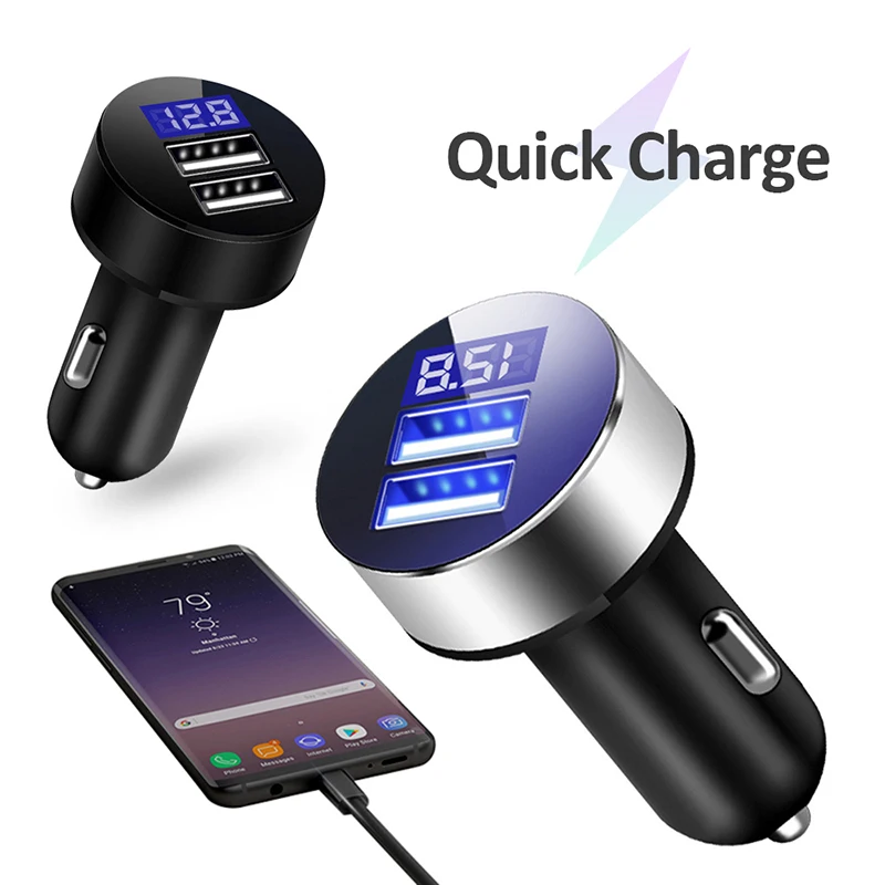 

Автомобильное зарядное устройство, 2 разъема USB, для прикуривателя, быстрая зарядка