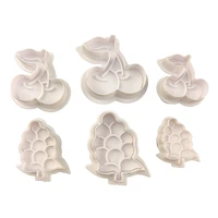 new 3pcs diy christmas fruits cherry grape biscuit moulds cookie cutter 3d cake chocolates mold kitchen baking decorating tools