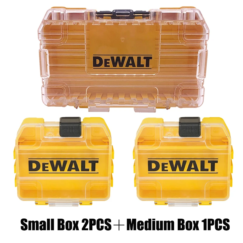 

DEWALT оригинальный мини-прочный чехол для инструментов TSTAK, желтый, средний, 1 шт., маленькая, 2 шт., серия, многофункциональная комбинированная твердая коробка
