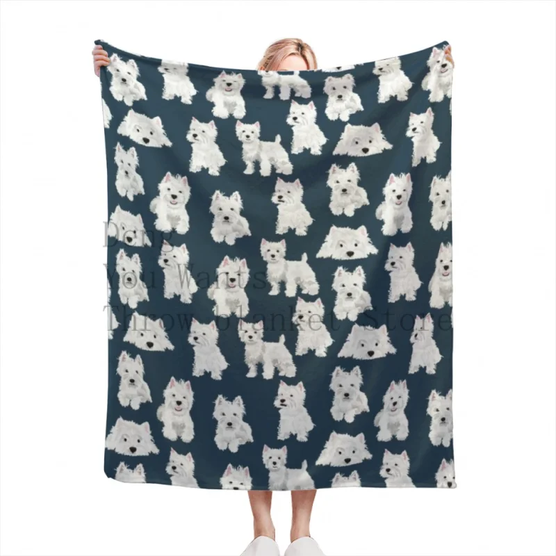

Westie Throw Blankets Soft Velvet Blanket Travel Bedding Fleece Blanket