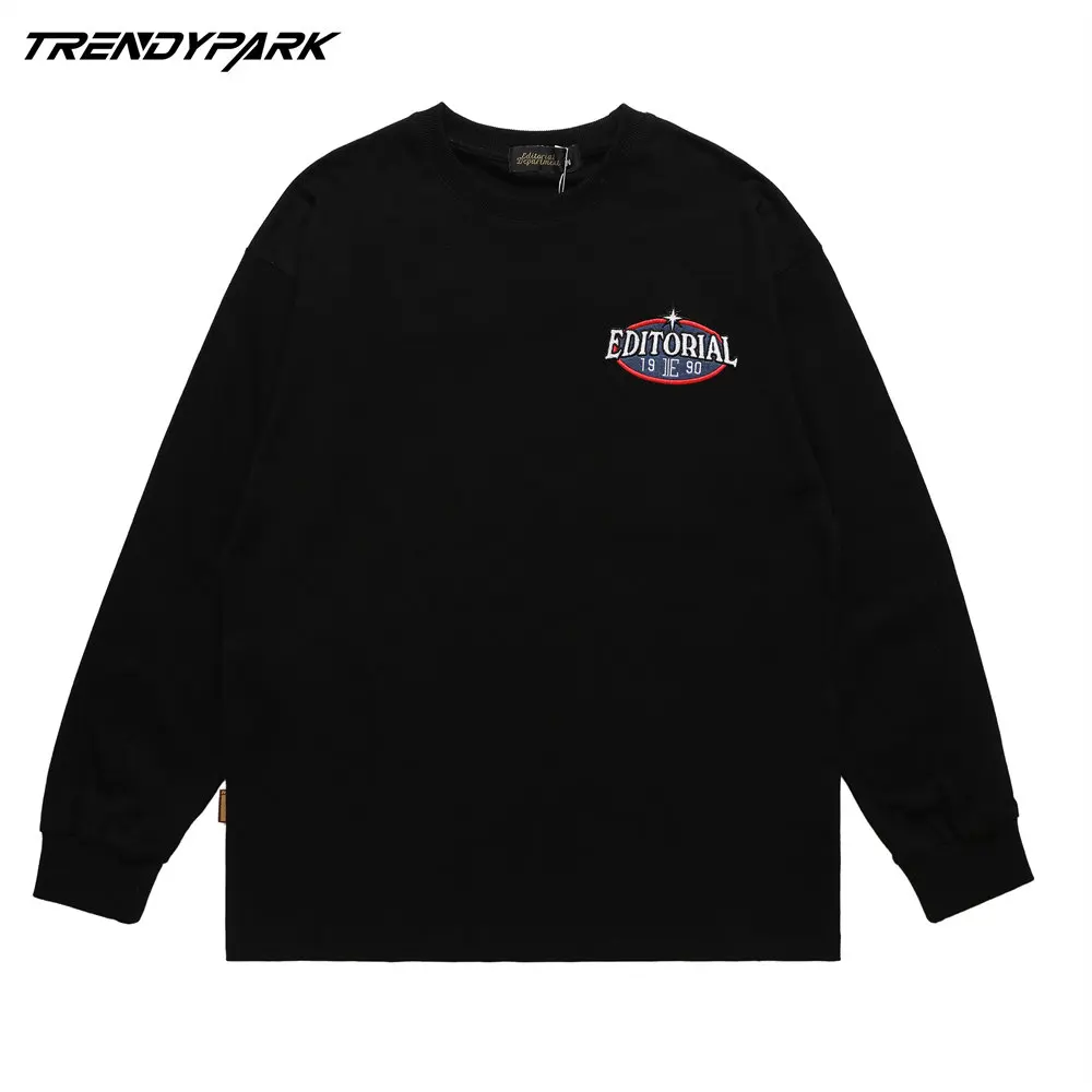 

AAAOversized T-shirt Full Sleeve Hip Hop Streetwear T Shirts Goth Punk Letters Print 2022 Harajuku Autumn Cotton Casual Men T-sh