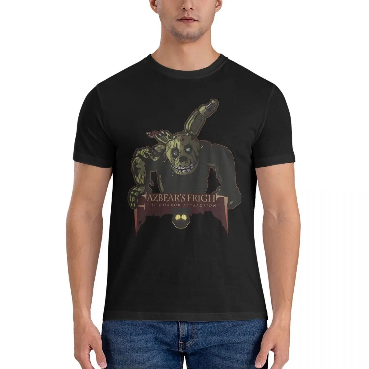 Футболка F-Fnaf мужская с коротким рукавом смешная хлопковая рубашка юмором топ