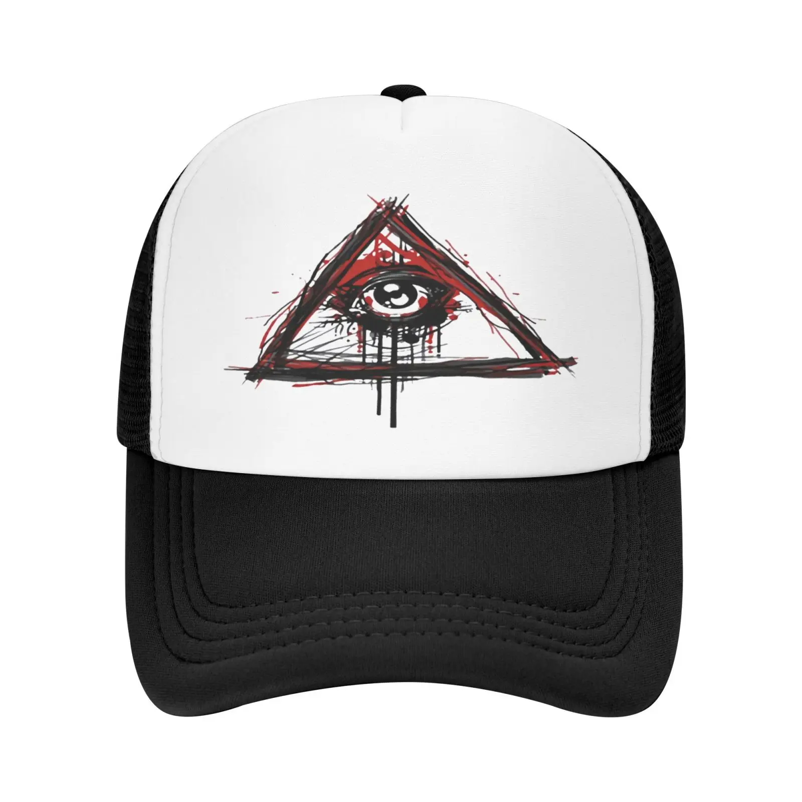 

With Illuminati Pyramid With Evil Eye Cap Trucker Cap Women's Hat Women's Cap Men's Caps Caps Hats For Girls Men Cap Satin Cap