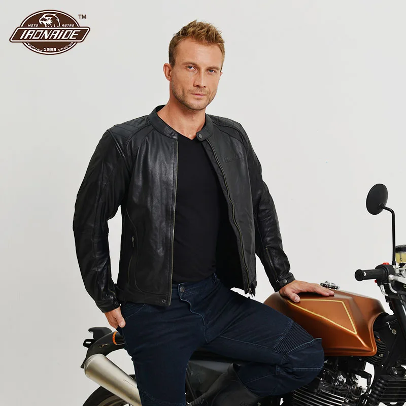 

Men's Motocross Jacket Anti-drop Wear-resistant Vintage Leather Motorcycle Jacket Detachable Thermal Liner Winter Biker Jacket