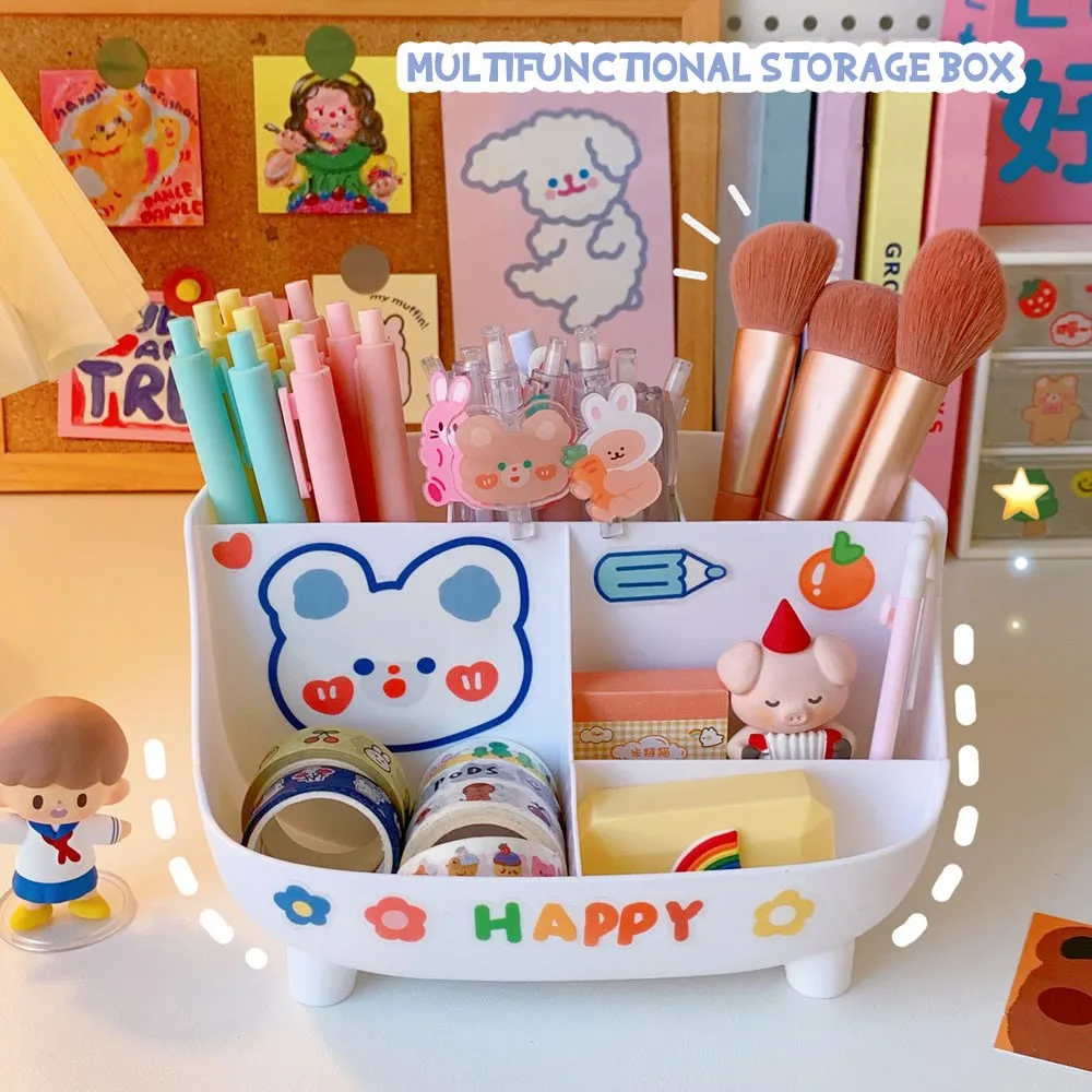 Настольный держатель для ручек с бесплатной наклейкой контейнер милые