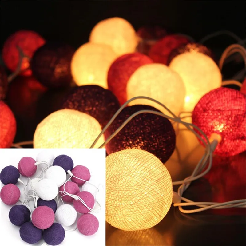 

3 Meter LED Cotton Ball Fairy String Light Garland Decoration Holiday Wedding Christmas Party Bedroom Outdoor Lighting