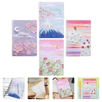 4pcs spiral notebook blank a5 sketchbook memo notepads cartoon diary notebook planner students stationery for travel journal