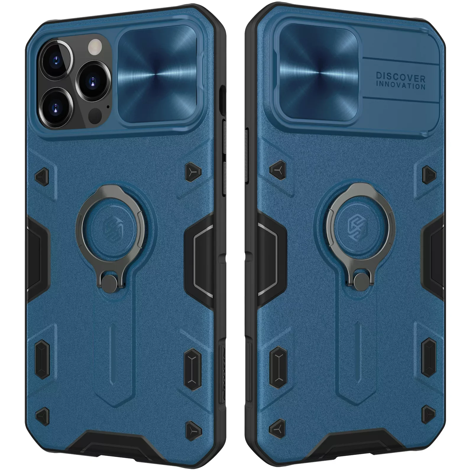 

NILLKIN for iPhone 13 Pro Max Case for iPhone 13 Mini Case with Ring stand Case Camera Protection Slide cover