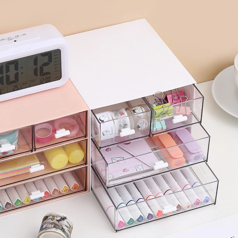 

Настольный органайзер с 4 ящиками, настольный пластиковый ящик для хранения, домашняя офисная и школьная канцелярия, контейнер, держатель д...