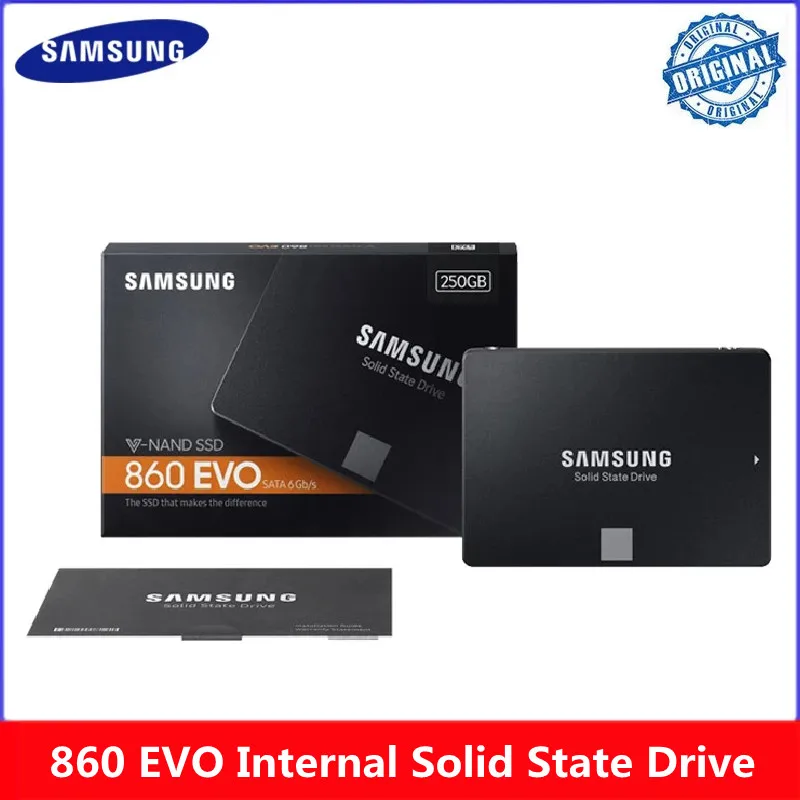 Samsung 860 EVO 1TB 500GB 250GB SSD 2.5”SATA III Internal Solid State Drive HDD Hard Drive for Laptop Desktop PC TLC