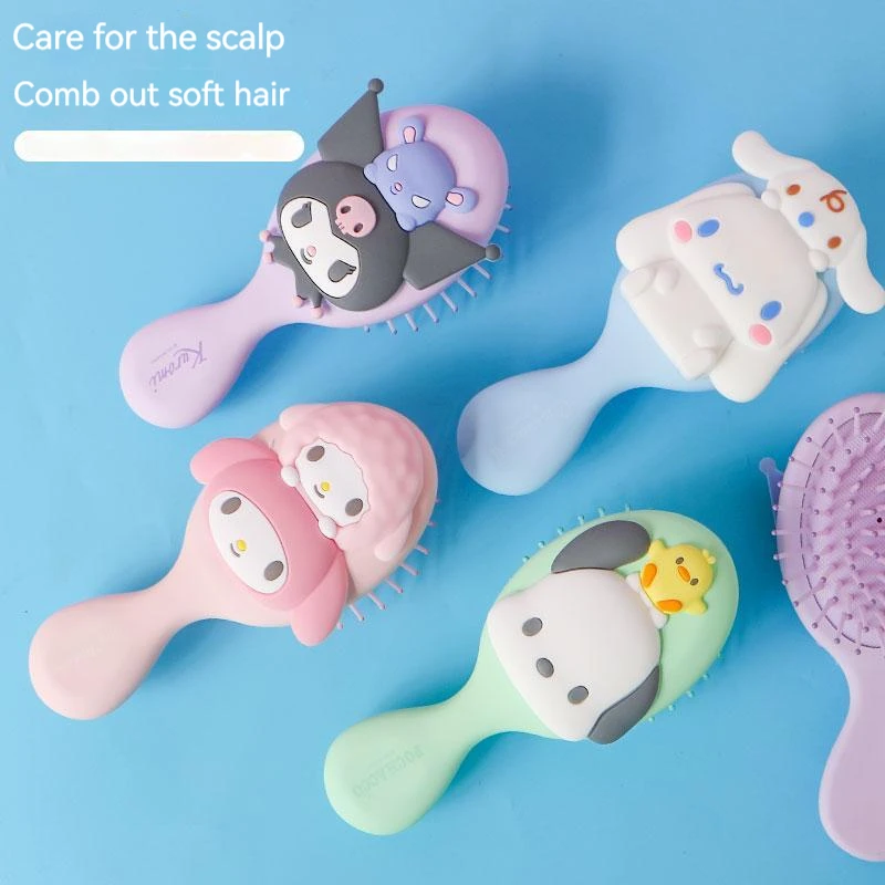 

New Sanrio Kuromi Cinnamoroll Air Cushion Comb Durable Wear-resistant Kawaii Combs Portable Clamshell Carry Around Anime Present