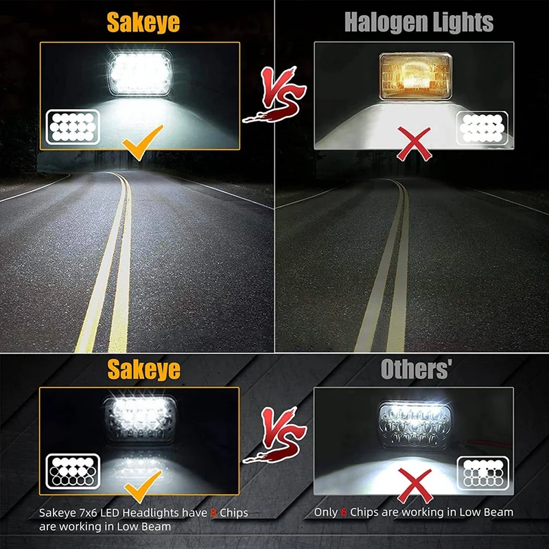 2 шт. 5x7 7x6 дюймов автомобильная лампа головного света фара ближнего и дальнего для