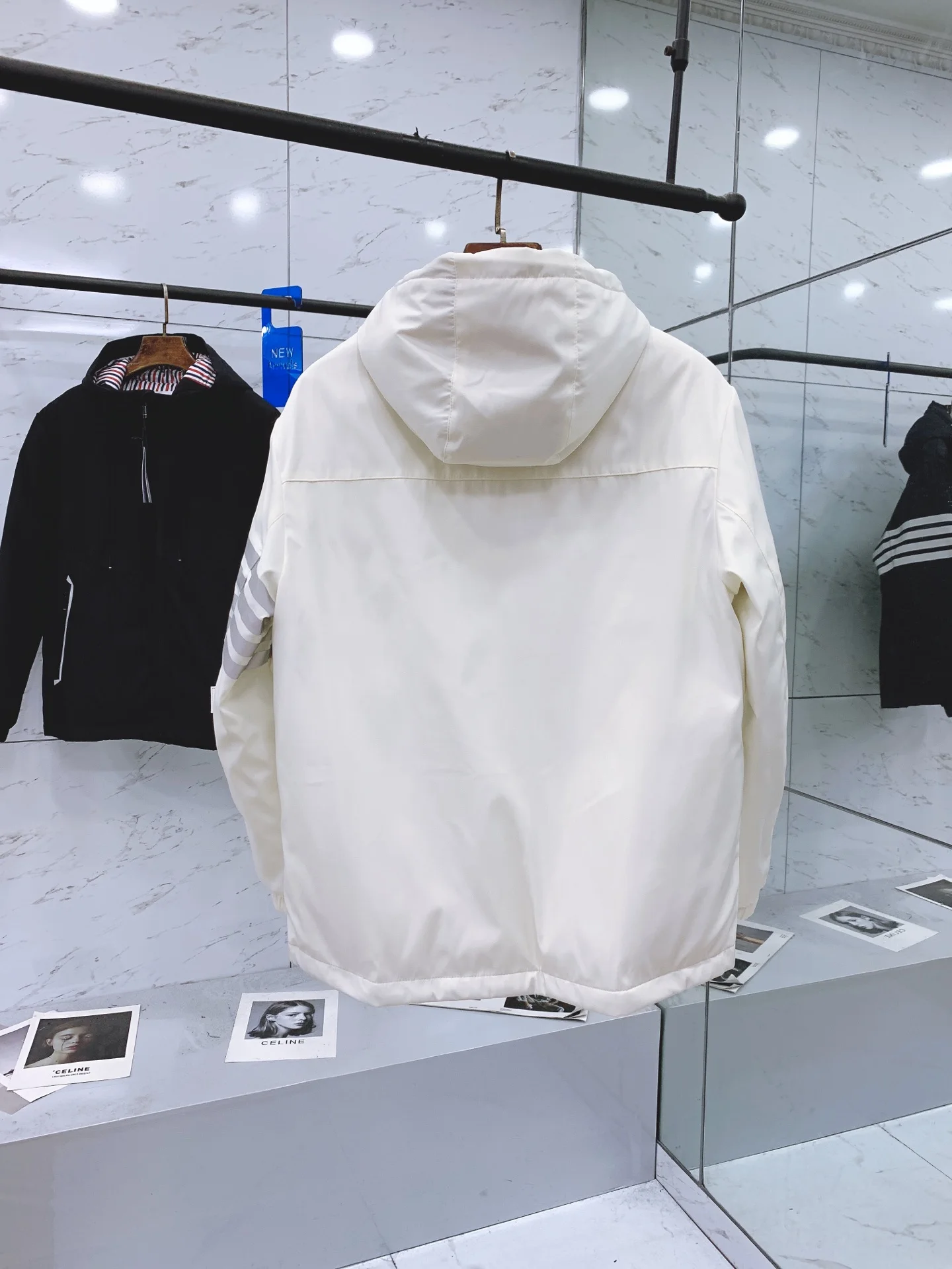 Winter Men Down Jackets Luxury Brand Solid Coats Fashion Korean Design Classic Stripes Outerwear Windbreaker Causal TB Jacket