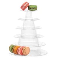 6 tiers round macaroon tower stand cake display rack for tray clear pyramid rack wedding birthdayparty supplie