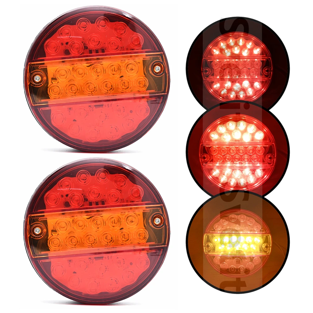 

2Pcs Rear LED Flashlight For Trailer Truck Tail Light 12V 24V Tractor Taillight Dynamic Turn Signal Brake Light