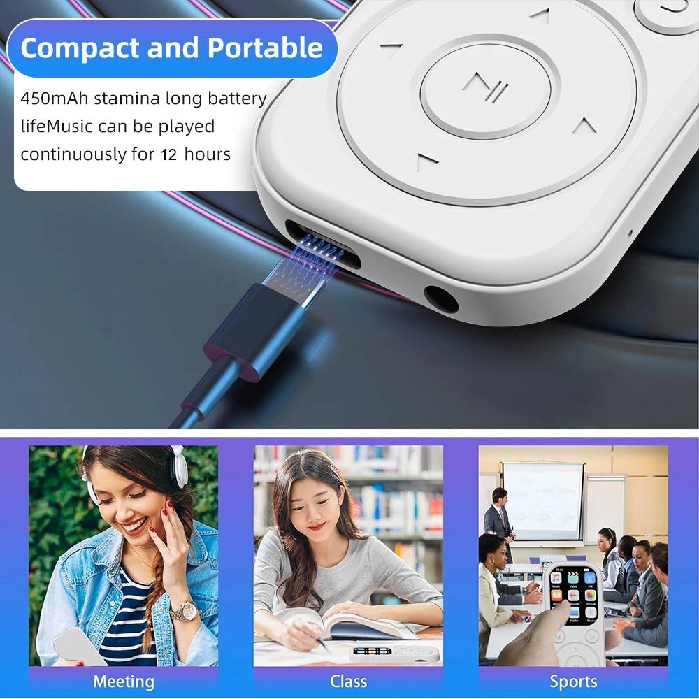Фото Bluetooth 5,4 MP3-плеер 1,8-дюймовый экран Портативный музыкальный аудиоплеер Поддержка TF FM-радио Запись видео с изображением для гарнитур №5