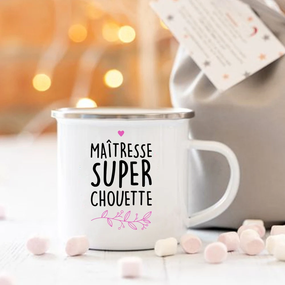 Super Maîtresse of The Year Оригинальный подарок хозяйки Эмалированная кружка Идея подарков