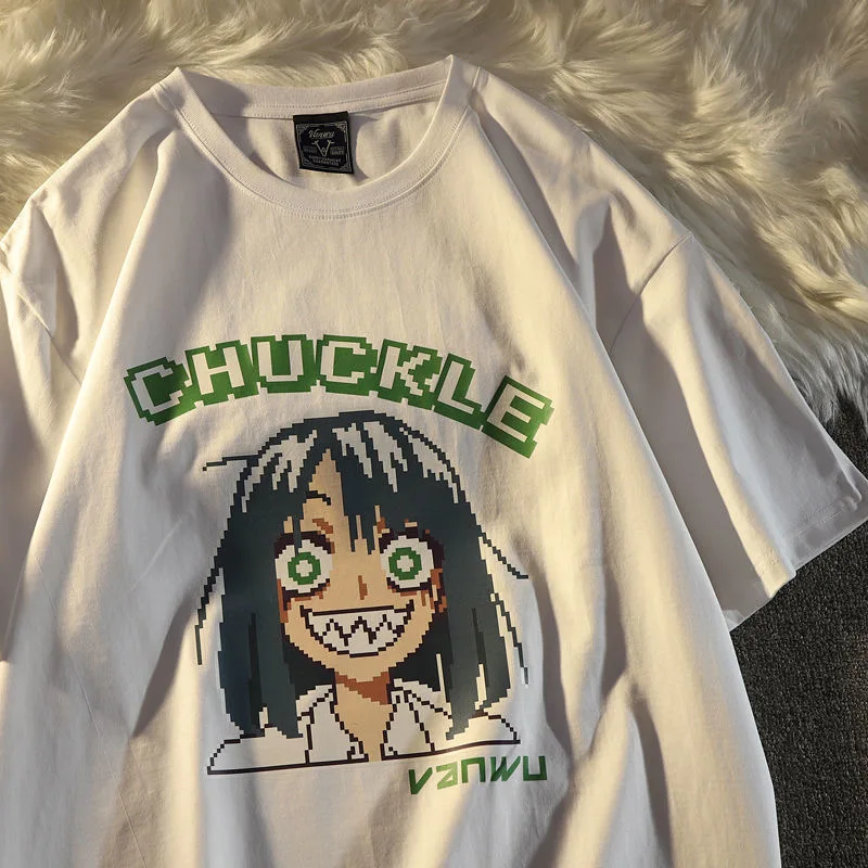 

Anime Women's T-shirt Mosaic Creative Party Day Casual Female T-shirt Anime T Shirts Harajuku Short Sleeve Casual Graphic Tshirt