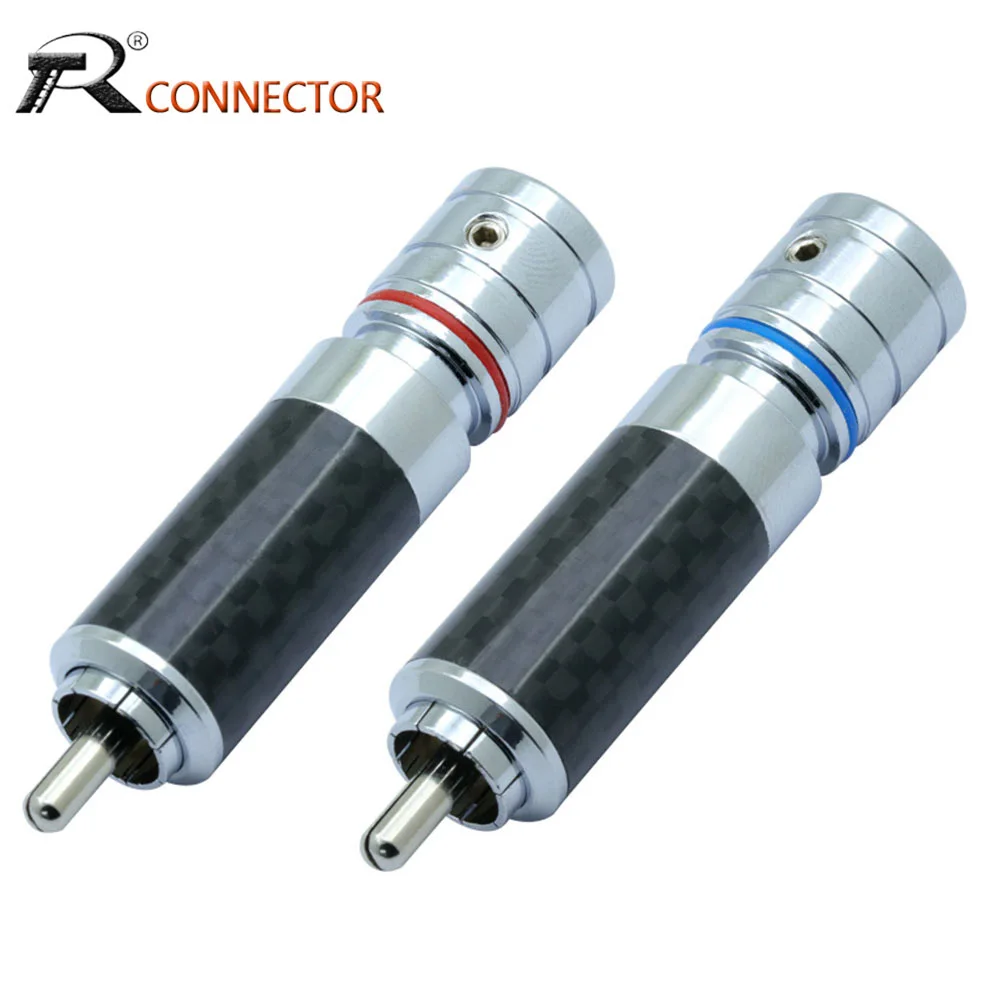 4 шт./2 пары углеродного волокна RCA разъем штекер адаптер видео/аудио провода