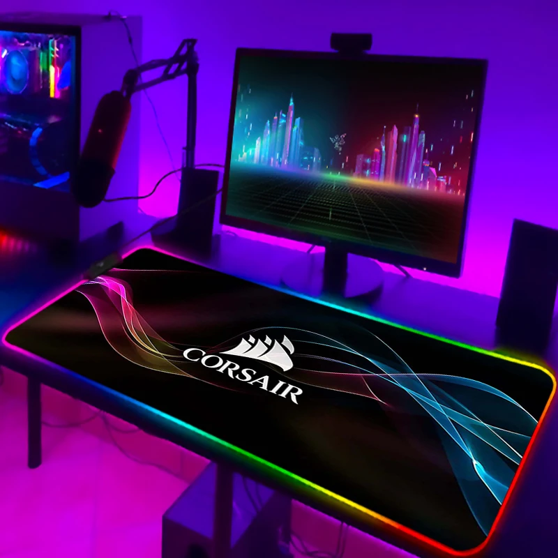 

Corsair Gaming Computer Mouse Pad Pc Backlight Extended Keyboard Mause Gamer With Wire Mat Anime Large Luminous Mousepad Rgb Xxl