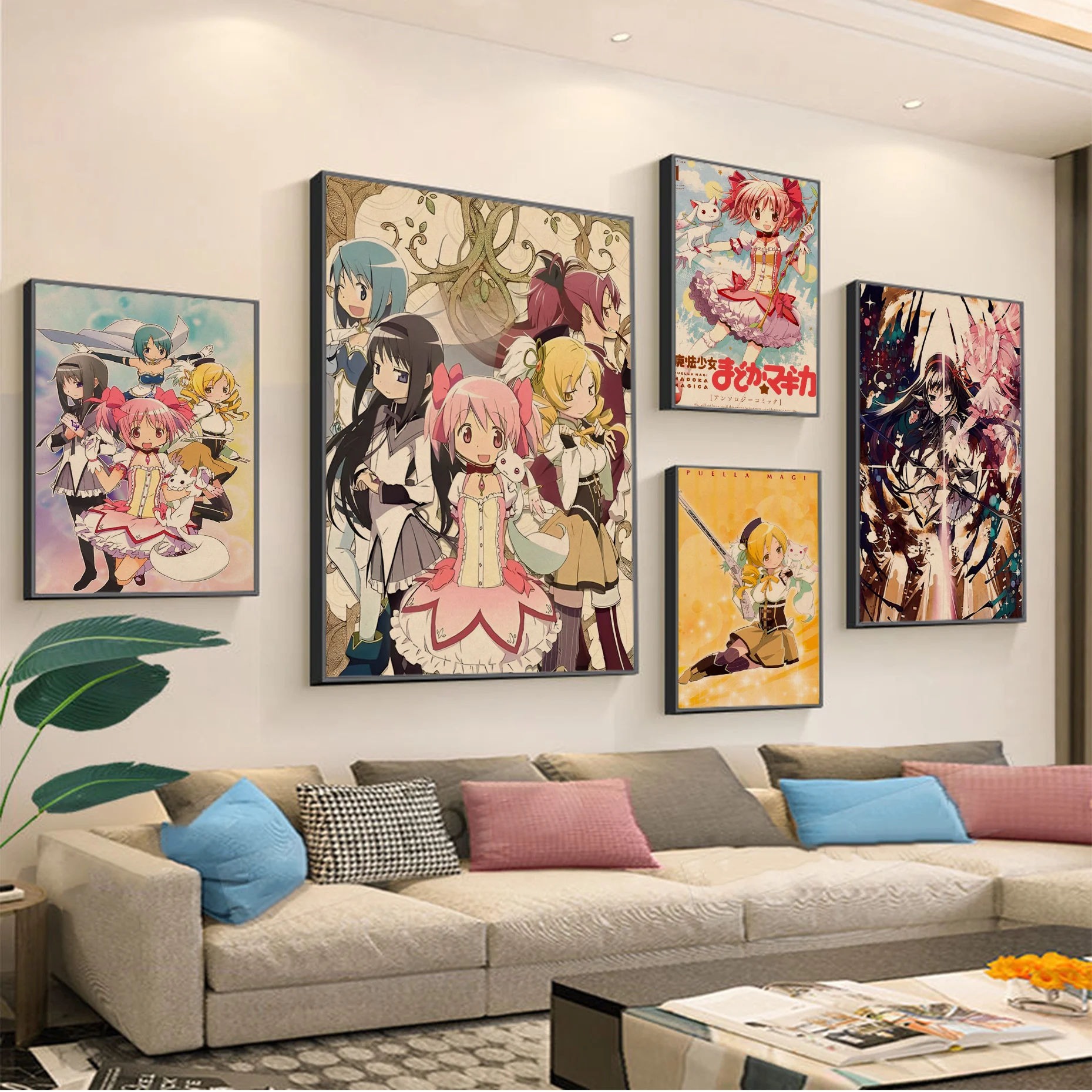 

Puella Magi Madoka Magica Japanese Girls Anime Classic Poster Decoracion Painting Wall Art Kraft Paper Stickers Wall Painting