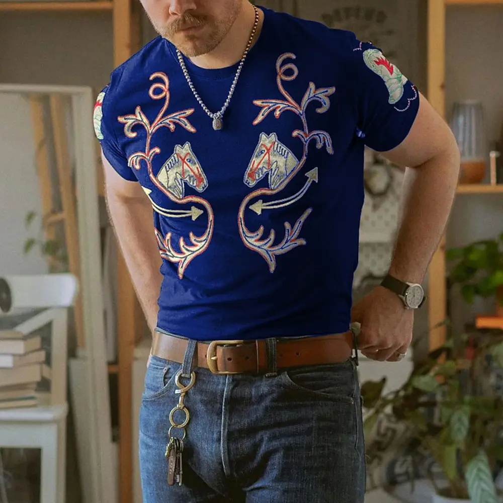 

Футболка мужская с коротким рукавом, базовая Повседневная рубашка с принтом животных, Спортивная Уличная Повседневная одежда с круглым вырезом, лето