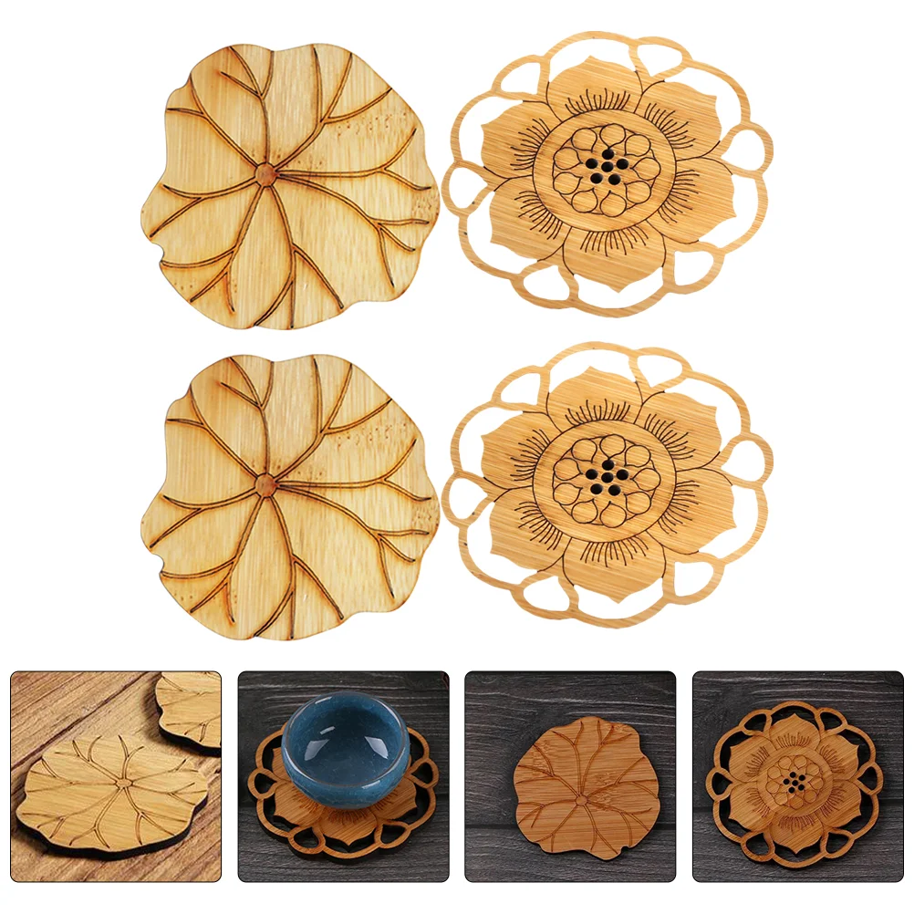 

Coasters Coaster Cup Table Mat Teapads Heat Wooden Decorative Mats Drinks Trivet Lotus Pad Pot Insulated Resistantteacup Hot