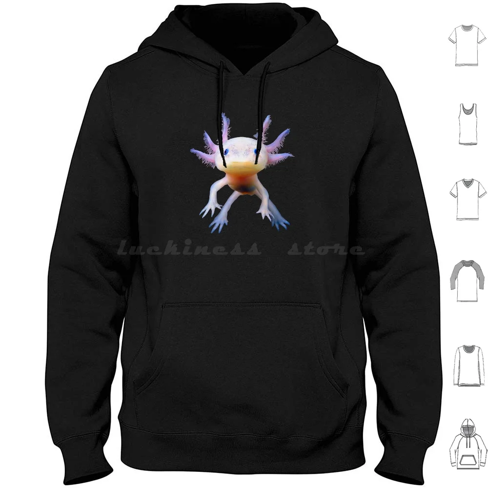 

Axolotl Mexican Walking Fish Cute Amphibian Axolotl Premium Hoodie cotton Long Sleeve Axolotl Immortal Fish Mexican