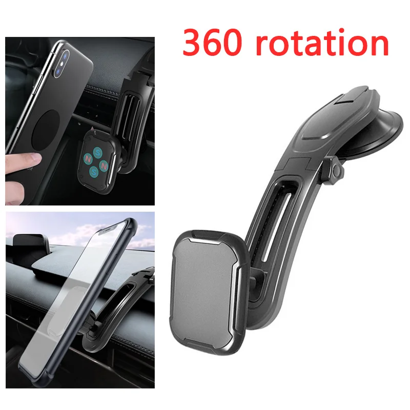 

Car Magnetic Phone Holder 360 Rotation Auto Universal Powerful Magnetic Bracket for IPhone12 Xiaomi Samsung Huawei