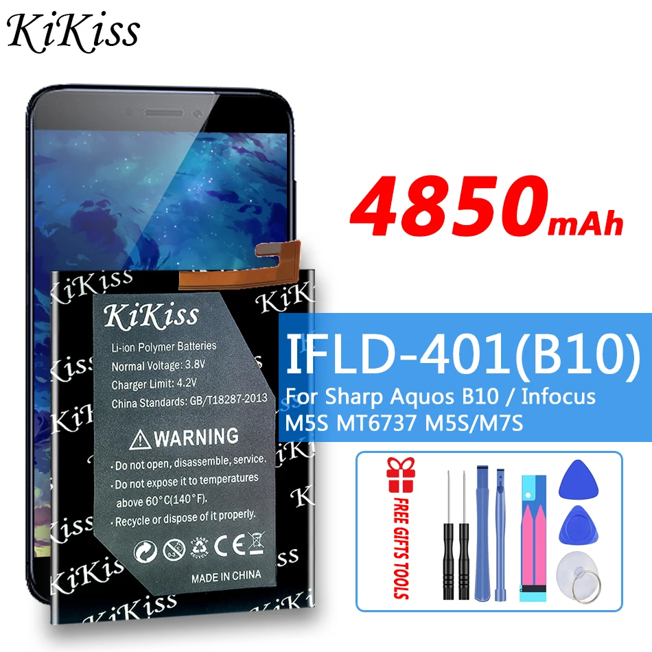 

KiKiss 4850mAh Rechargeable Battery IFLD-40 for Sharp Aquos B10 for Infocus M5S MT6737 M5S/M7S IFLD40