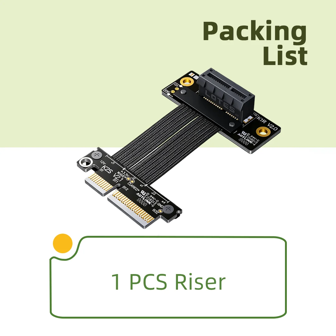 Кабель-удлинитель ADT-Link PCIe 5.0 X4-X1 для видеокарт, адаптер-райзер, поддержка сетевых карт, SSD-накопителей, USB-карт расширения (art.: 3920dc2e9710d) - 3920dc2e9710d