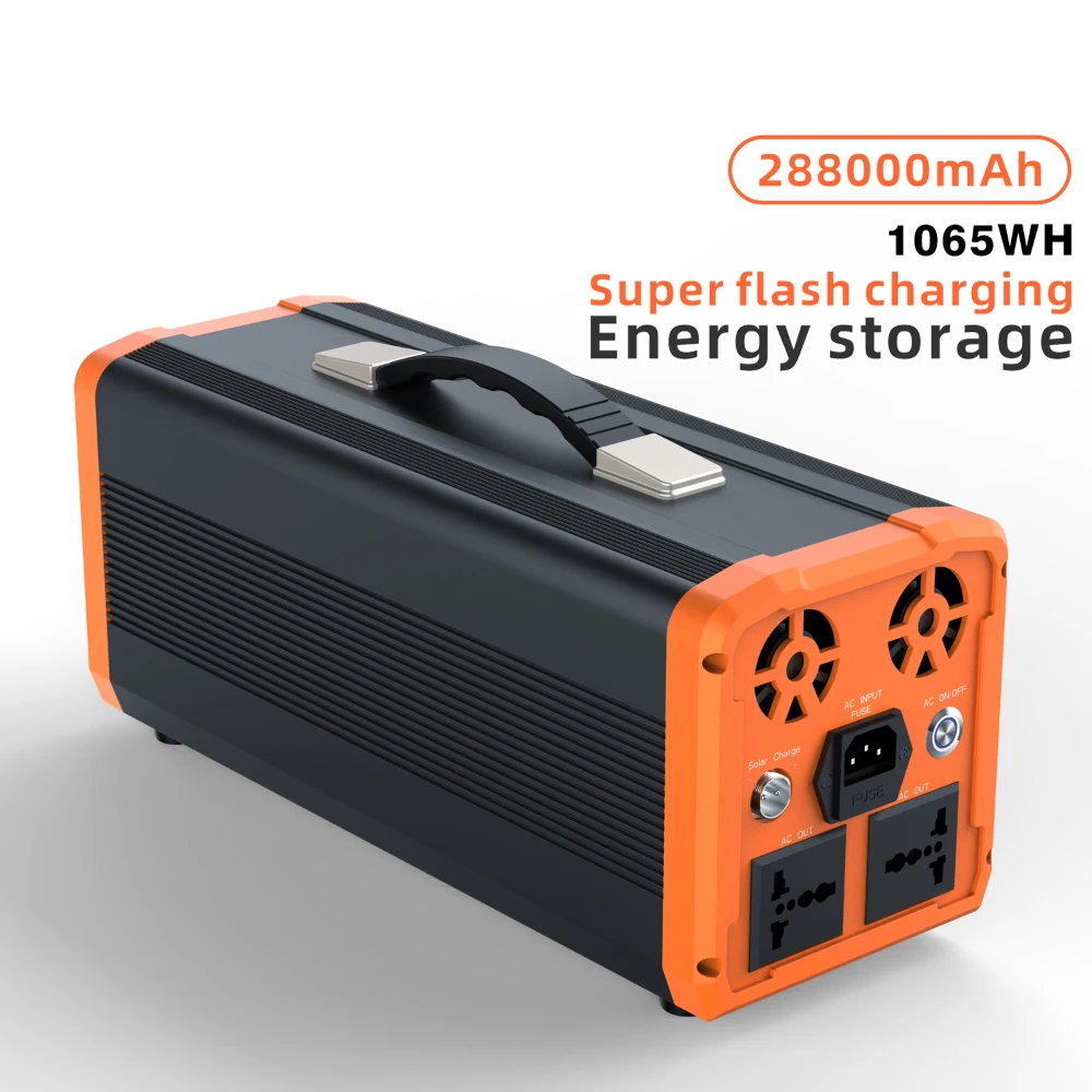 

1000W AC DC portable generator solar power station External battery pack Power bank 288000mah with LED Light for Home Camping