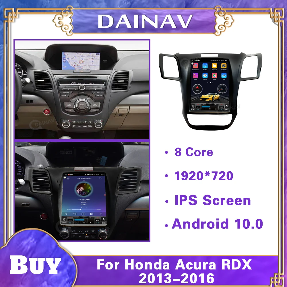

Автомагнитола 2 din на Android 10,0 с вертикальным экраном для Honda Acura RDX 2013-2016, автомагнитола, стерео, GPS-навигация, плеер, мультимедиа