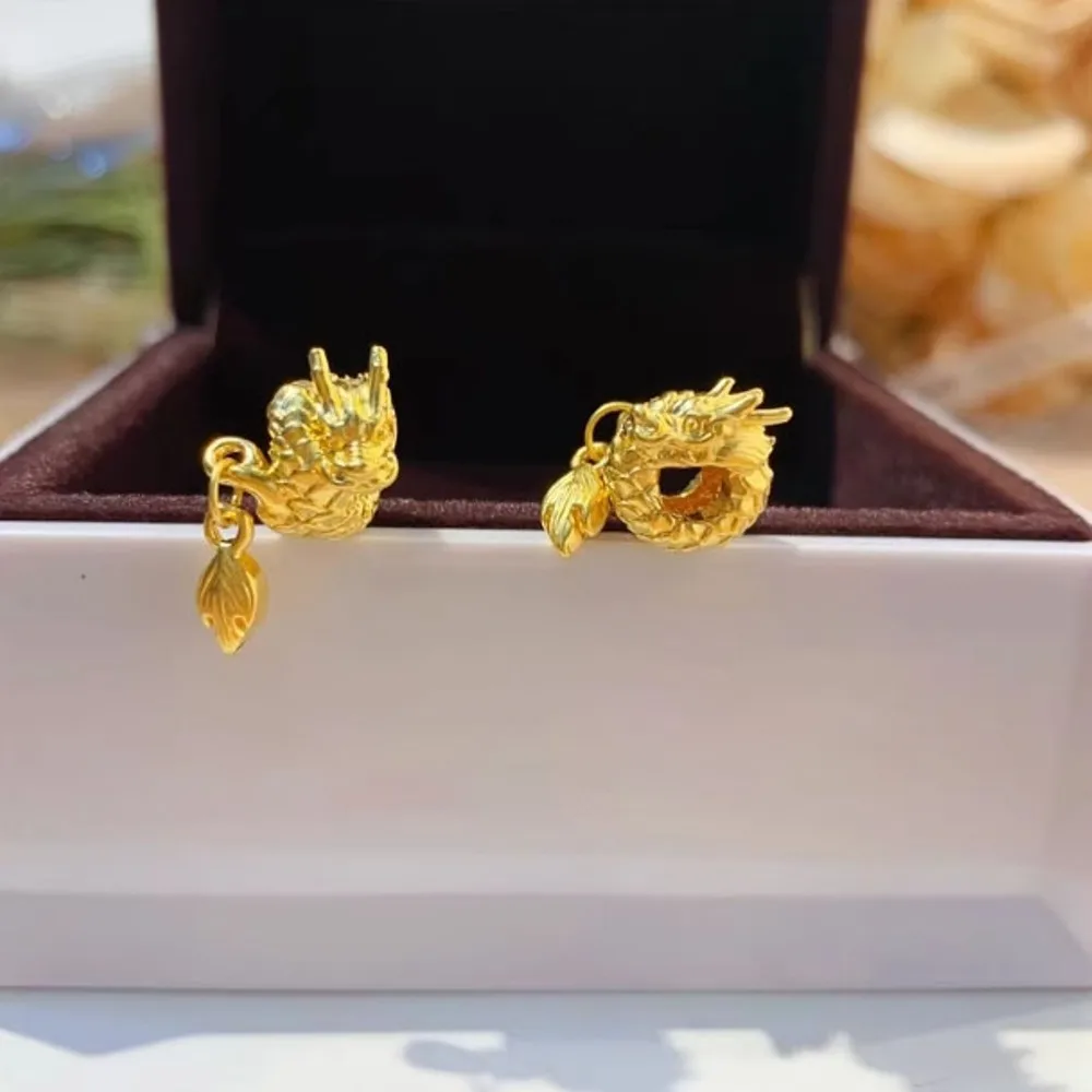 1 шт. настоящий чистый 999 24-каратный желтый золотой бисер сделай сам на удачу