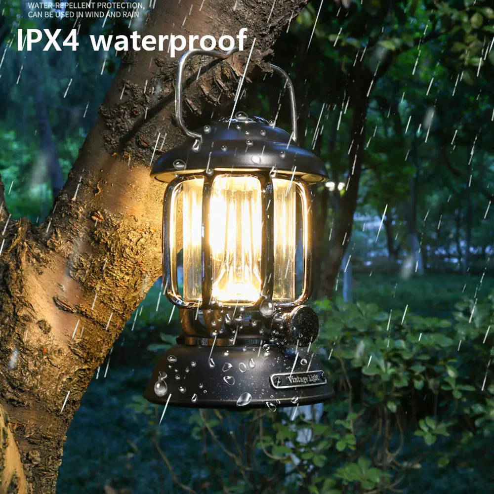 Ретро портативный фонарь для кемпинга 4400 мАч уличный керосиновый винтажный