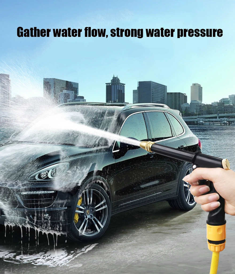 

Portable High-pressure Water Gun Adjustable Metal Cleaning Car Wash Machine Garden Watering Blow Head Foam Water Gun
