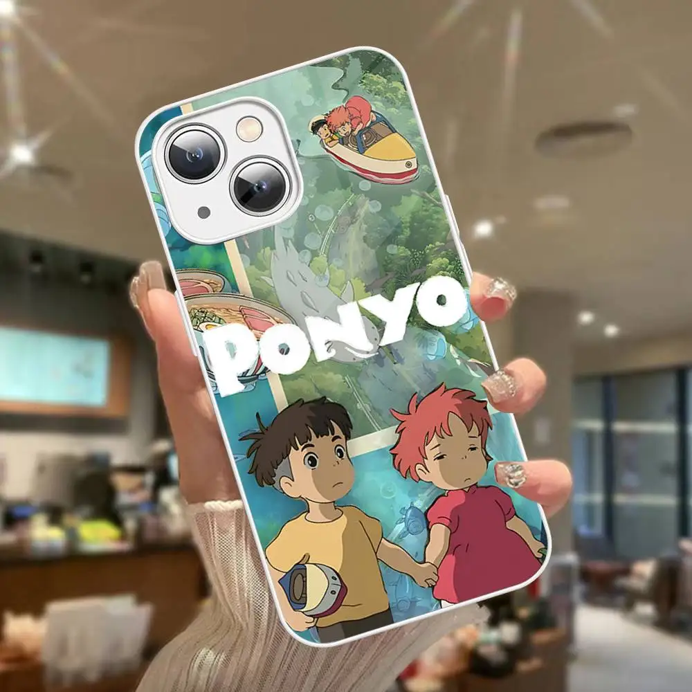 Фото Защитное стекло Cute P-Ponyo Movie On The Cliff для iPhone 14, 13, 12, 11 Pro, Mini, XS MAX, 14Plus, X, XS, XR №3