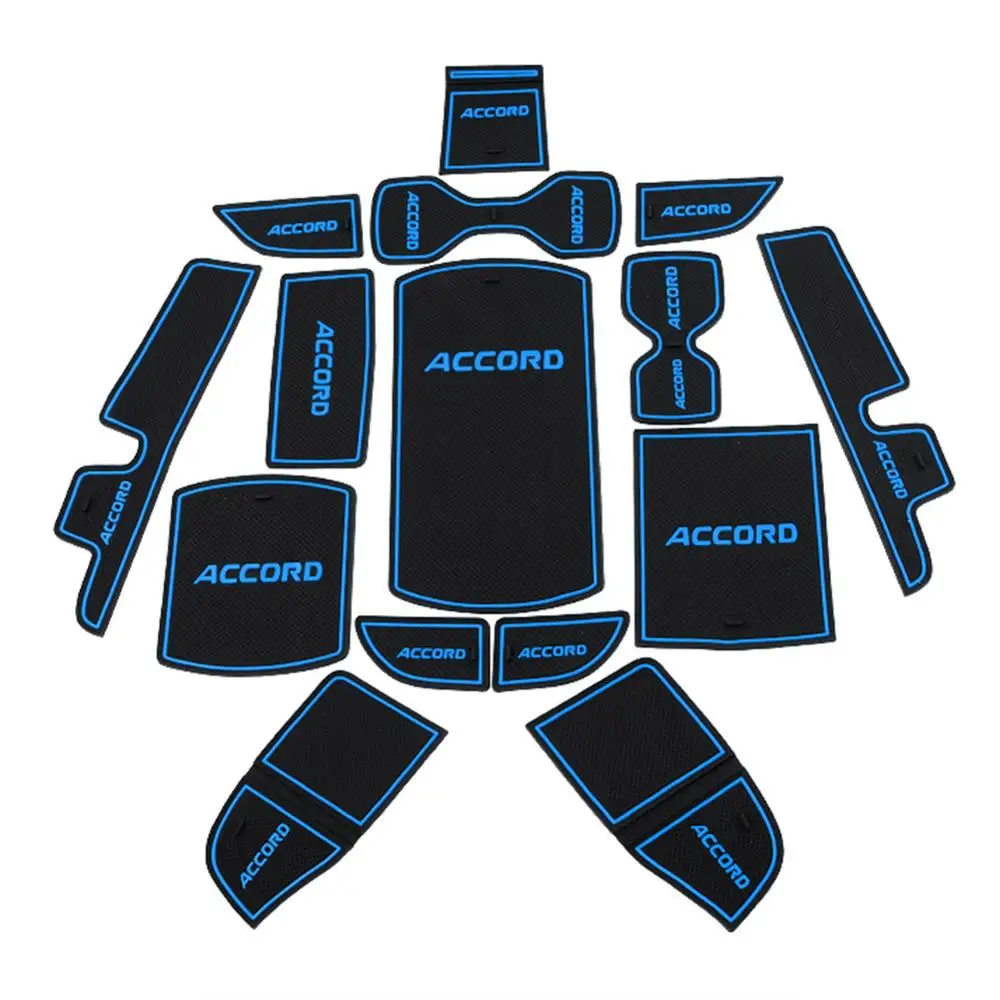 

Противоскользящий коврик для ворот и чашек для Honda Accord 10, 2018, внутренний нескользящий коврик, аксессуары, коврик для двери, 15 шт., Стайлинг автомобиля