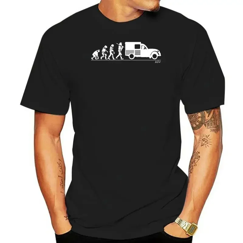 

Fashion 2020 Top Tee Mens Evolution of Man 2CV Commerciale T-shirt Print T Shirt